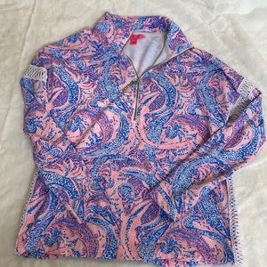 Lilly Pulitzer Pink and Blue Paisley Top